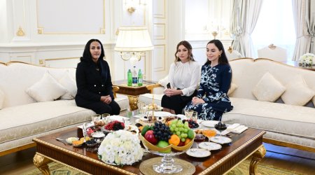 Mehriban Əliyeva Efiopiyanın birinci xanımı ilə GÖRÜŞDÜ - VİDEO