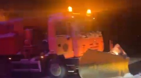 Muğanlı&ndash;İsmayıllı yolu buz bağladı - VİDEO