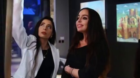 Leyla Əliyeva "Qız Qalası" qalereyasında - VİDEO