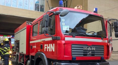 Bakıda çoxmərtəbəli yaşayış binasında yanğın: 1 nəfər xilas edildi - FOTO-VİDEO