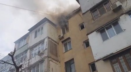 Nəsimidə yaşayış binasında yanğın &ndash; VİDEO