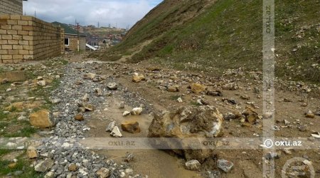 Qobuda sürüşmə oldu - FOTO