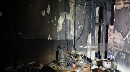 Gəncədə yaşayış binasında yanğın: Sakinlər təxliyə edildi - FOTO