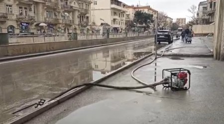 Bakı və Abşeronda toplanan yağış suları kənarlaşdırılır