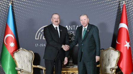 Antalyada İlham Əliyevlə Ərdoğanın görüşü keçirildi - FOTO - VİDEO