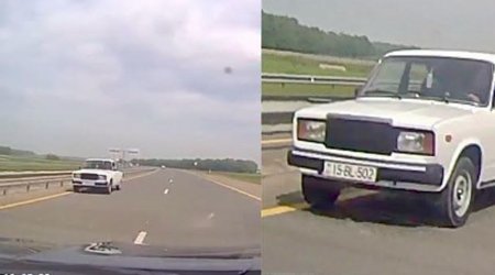 Magistralda &ldquo;protiv&rdquo; gedirdi, saxlanıldı &ndash; VİDEO