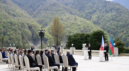 İlham Əliyev və Andrey Babiş mətbuata bəyanatlarla çıxış ediblər - FOTO