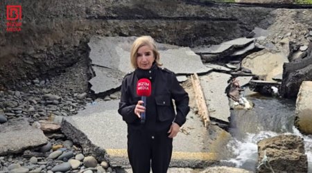 20 gündür çökdüyü üçün bağlanan yol niyə BƏRPA olunmur? &ndash; VİDEO