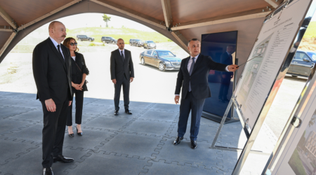 Prezident və birinci xanım Cəbrayıl Rayon Mərkəzi Xəstəxanasının binasının tikintisi ilə tanış oldular - FOTOLAR