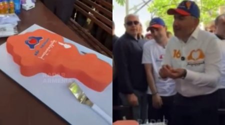 Paşinyan “Ermənistan xəritəsi”ni kəsməkdən imtina etdi – VİDEO