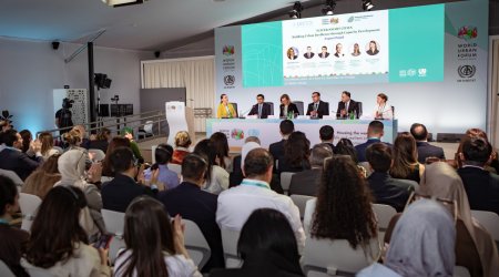ADNSU rektoru Ümumdünya Şəhərsalma Forumunda dayanıqlı inkişaf mövzusunda paneldə çıxış edib - FOTO