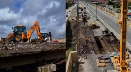 Bakıda yeni körpü tikilir - VİDEO