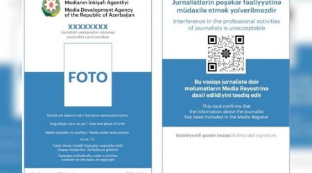 Jurnalist vəsiqəsinin verilməsinə və dəyişdirilməsinə görə ödəniş LƏĞV EDİLİR