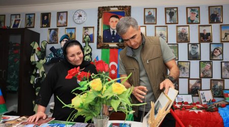 Anar Ələkbərov Oğuzda şəhid ailəsinin qonağı oldu - FOTO