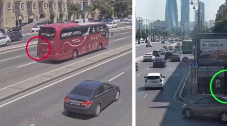 Prospektdə yolu keçən piyadaların düşdüyü dəhşətli qəzalar &ndash; ANBAAN VİDEO