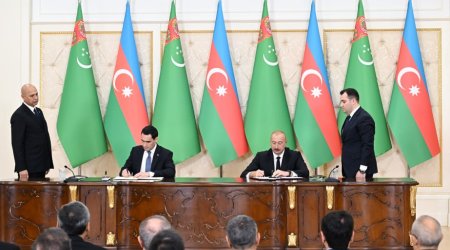 Azərbaycan-Türkmənistan sənədləri İMZALANDI - FOTO