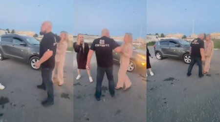Rusiyada benzin növbəsində dava: Kişi qadınları döydü - VİDEO