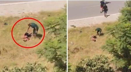 Kanalda çimdiyinə görə oğlunu kəmərlə döydü &ndash; ANBAAN VİDEO