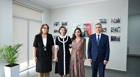 Leyla Əliyeva Yevlaxda məktəb binasının açılışında &ndash; FOTO