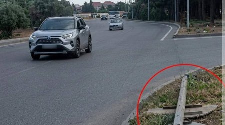 Zabratda yol nişanı aşdı: Sürücülər üçün çətinlik yarandı - VİDEO
