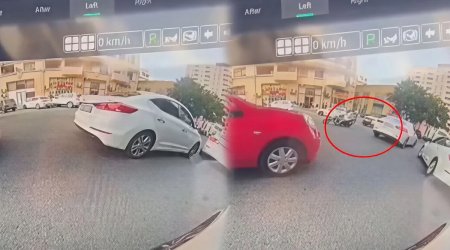 Bakıxanov qəsəbəsində əks yola çıxan sürücü qəza törətdi - VİDEO