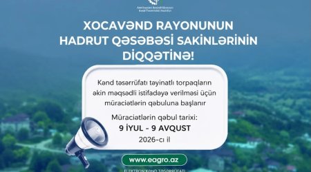 Hadrut sakinlərinin NƏZƏRİNƏ! - Qəbul başlanılır
