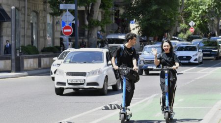 Bakıda velosiped və skuter sürənlərin NƏZƏRİNƏ &ndash; FOTO
