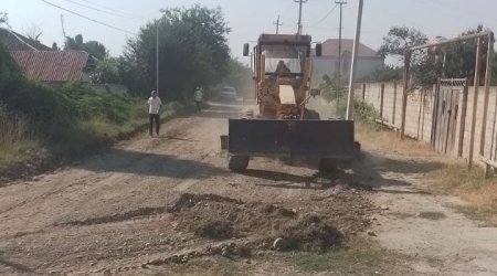 Xaçmazda 28 kilometrlik yol əsaslı təmir edilir - FOTO