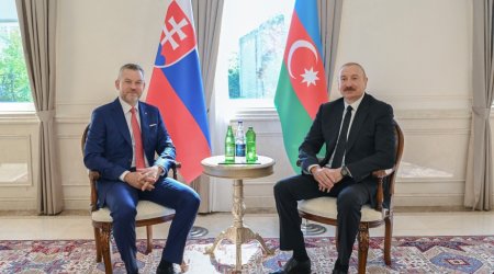 Şuşada İlham Əliyevin Slovakiya Prezidenti ilə təkbətək görüşü KEÇİRİLDİ - VİDEO