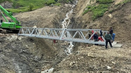 Qusarda selin dağıtdığı yollar bərpa olundu - İcra başçısı yeni körpünü istifadəyə verdi - FOTO