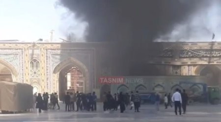 Xameneinin dəfn olunduğu ziyarətgah yandı &ndash; VİDEO