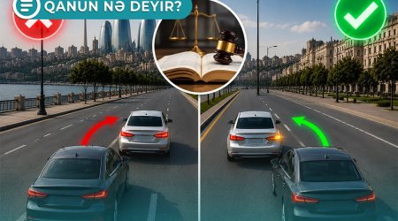 Sürücü bəzi hallarda qarşıdakı avtomobili sağdan ötə bilər - Qanun nə deyir? &ndash; VİDEO
