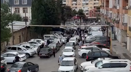 Xırdalan vağzalının ətrafında xaotik vəziyyət - VİDEO