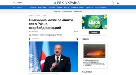 Ukrayna mediası İlham Əliyevin Almaniyaya səfərinə geniş yer ayırıb - FOTO