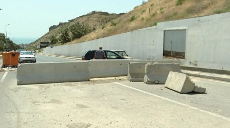 Sürüşmə səbəbindən bağlanan yol nə vaxt açılacaq? - VİDEO
