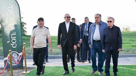 Prezidentlər Qırğızıstanda Qolf Klubun açılışında - FOTO/VİDEO