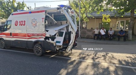 Qusarda təcili tibbi yardım maşını qəzaya düşdü - FOTO