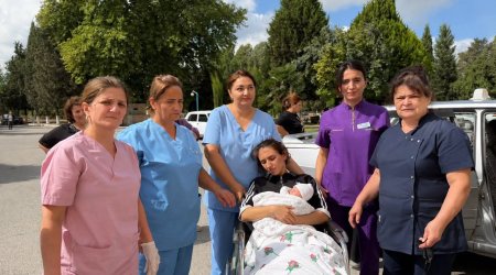 Bərdədə doğuş xəstəxananın həyətində baş verdi &ndash; Həkimlər operativ müdaxilə etdi - FOTO