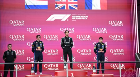 Formula 1 Azərbaycan Qran-Prisinin qalibləri mükafatlandırıldı - FOTO