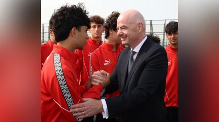 Canni İnfantino Bakıda Azərbaycan U-15 millisi ilə görüşünü paylaşdı - FOTO