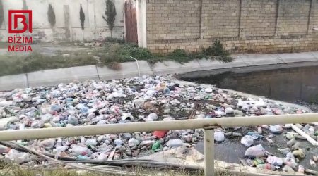 Zibil poliqonuna çevrilmiş Novxanı kanalı - Antisanitar vəziyyət nə vaxt həllini tapacaq? &ndash; VİDEO