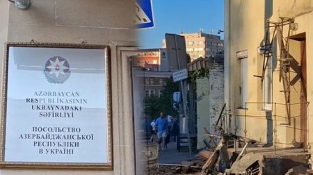 Raketin zərər vurduğu səfirliyimizin görüntüləri - VİDEO