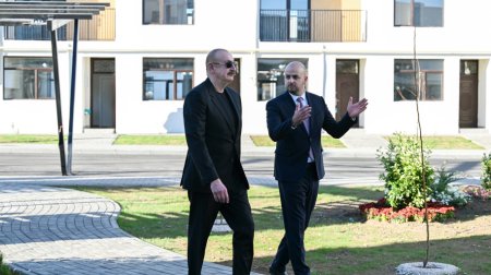 Prezident Zəngilan şəhərində 104 mənzilli yaşayış kompleksində görülmüş işlərlə tanış oldu - FOTO
