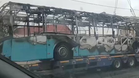 Bakıda sərnişin avtobusunun yanmasının ANBAAN VİDEOSU