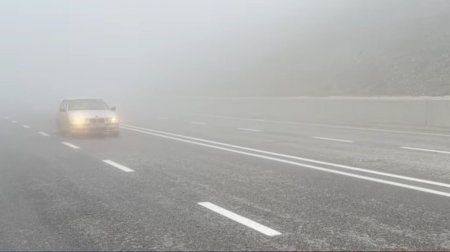 Qatı duman Muğanlı-İsmayıllı yolunda sürücülərə çətinlik yaratdı - VİDEO