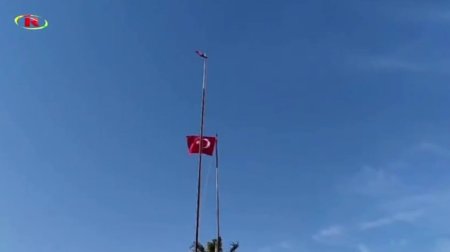 Türkiyənin Suriya ilə sərhəddində ölkə bayrağı endirildi - VİDEO
