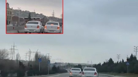 Hökməli yolunda TƏHLÜKƏLİ ANLAR: Sürücülər yarışa çıxdılar &ndash; VİDEO