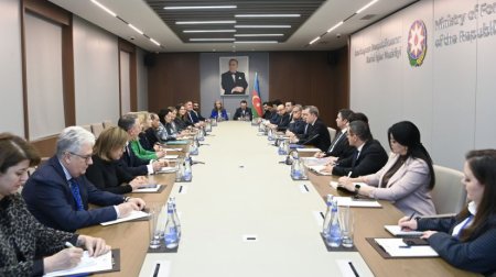 Ceyhun Bayramov ABŞ Ticarət Palatasının nümayəndə heyəti ilə görüşdü - FOTO