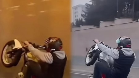 Bakıda təhlükəli manevrlər edən motosiklet sürücüsü CƏZALANDIRILDI - VİDEO