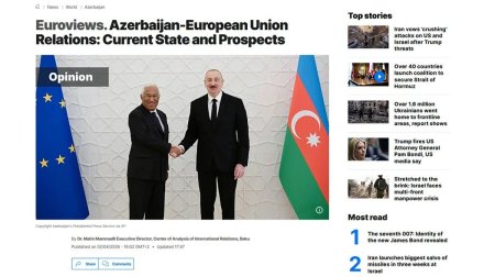 "Euronews": Regiondakı hadisələr fonunda Azərbaycan-Aİ tərəfdaşlığı möhkəmlənir - FOTO